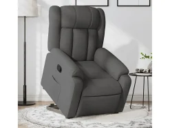 Poltrona Confortável | Poltrona reclinável elevatória tecido cinzento-escuro SHL398404^ Poltrona