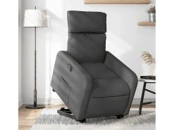 Poltrona Confortável | Poltrona reclinável elevatória elétrica tecido cinzento-escuro SHL251519^ Poltrona