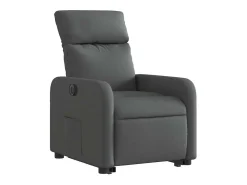 Poltrona Confortável | Poltrona reclinável elevatória elétrica tecido cinzento-escuro SHL251519^ Poltrona