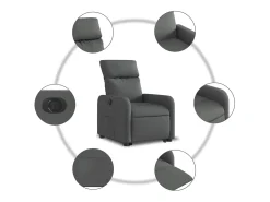 Poltrona Confortável | Poltrona reclinável elevatória elétrica tecido cinzento-escuro SHL251519^ Poltrona