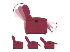 Poltrona| Poltrona Confortável | Poltrona reclinável elevatória elétrica veludo -tinto SHL80127 Vermelho