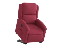 Poltrona| Poltrona Confortável | Poltrona reclinável elevatória elétrica veludo -tinto SHL80127 Vermelho