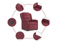 Poltrona| Poltrona Confortável | Poltrona reclinável elevatória tecido tinto SHL419598 Vermelho