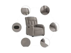 Discount Poltrona Confortável | Poltrona reclinável elevatória tecido cinzento-acastanhado SHL556106 Taupe