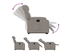 Discount Poltrona Confortável | Poltrona reclinável elevatória tecido cinzento-acastanhado SHL556106 Taupe
