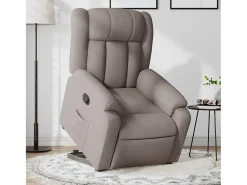 Discount Poltrona Confortável | Poltrona reclinável elevatória tecido cinzento-acastanhado SHL556106 Taupe