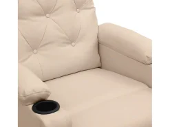 Discount Poltrona Confortável | Poltrona reclinável elétrica tecido cor SHL20952 Creme
