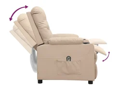 Discount Poltrona Confortável | Poltrona reclinável elétrica tecido cor SHL20952 Creme