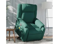 Poltrona| Poltrona Confortável | Poltrona reclinável elevatória de massagens tecido verde-escuro SHL536170 Verde pinho