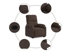 Poltrona| Poltrona Confortável | Poltrona reclinável elevatória tecido de microfibra SHL897380 Castanho