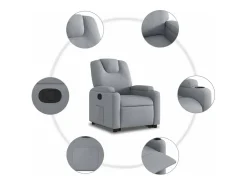 New Poltrona Confortável | Poltrona reclinável elevatória tecido -claro SHL661820 Cinzento