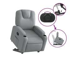New Poltrona Confortável | Poltrona reclinável elevatória tecido -claro SHL661820 Cinzento