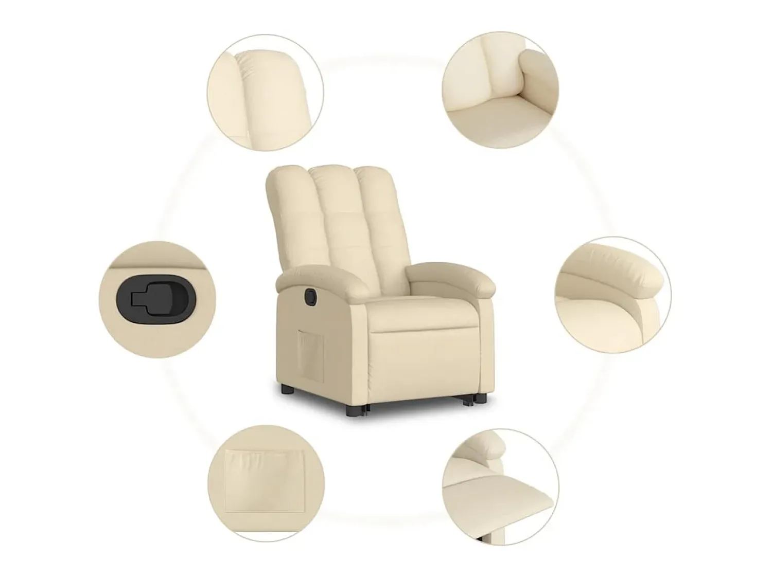 Poltrona* Poltrona Confortável | Poltrona reclinável elevatória tecido cor SHL931718 Creme