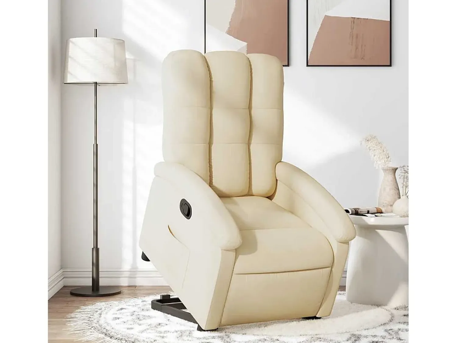 Poltrona* Poltrona Confortável | Poltrona reclinável elevatória tecido cor SHL931718 Creme