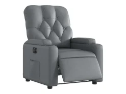 Poltrona| Poltrona Confortável | Poltrona reclinável elétrica couro artificial SHL503033 Cinzento