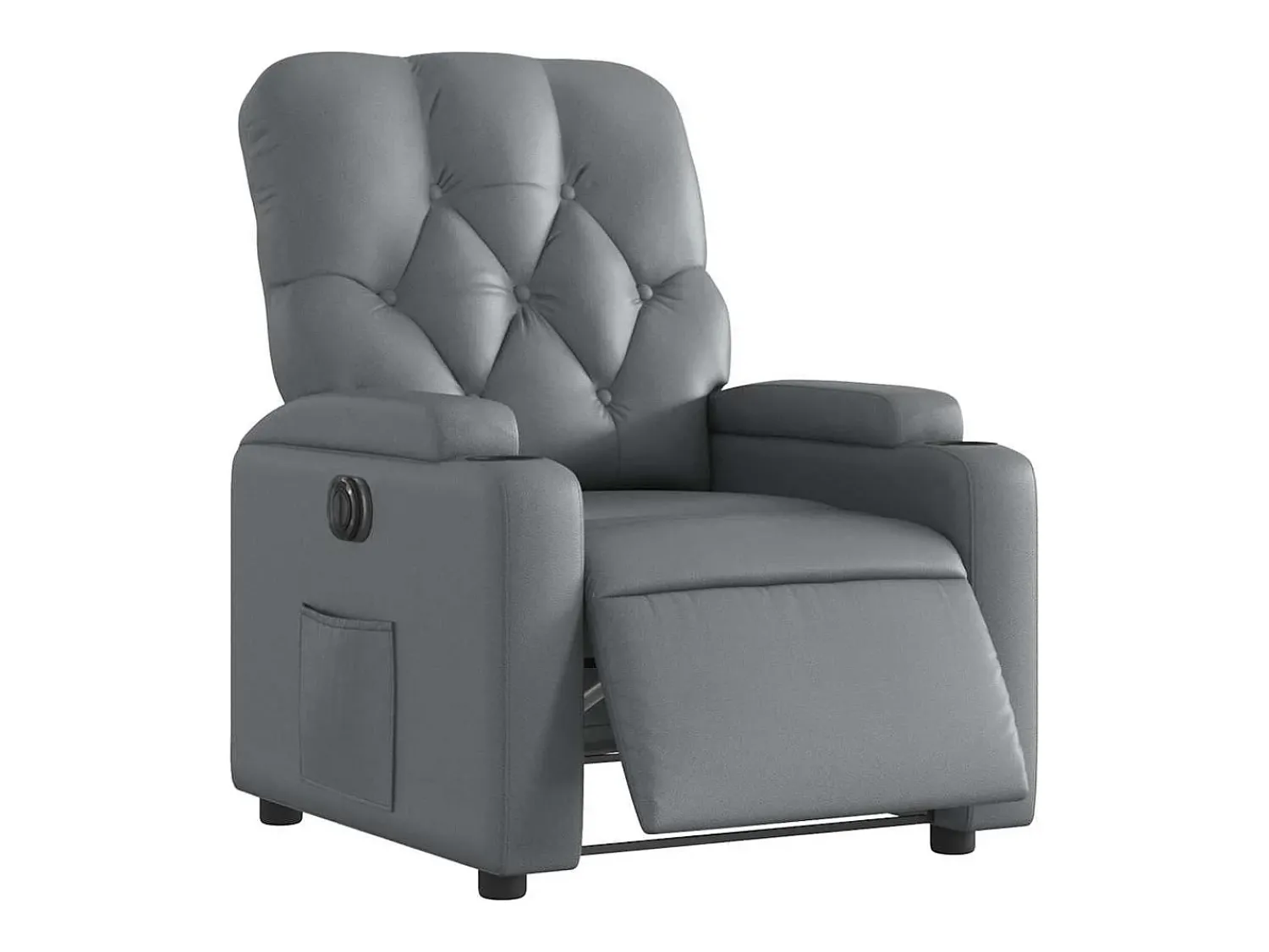 Poltrona| Poltrona Confortável | Poltrona reclinável elétrica couro artificial SHL503033 Cinzento
