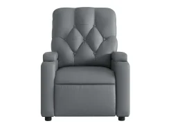 Poltrona| Poltrona Confortável | Poltrona reclinável elétrica couro artificial SHL503033 Cinzento