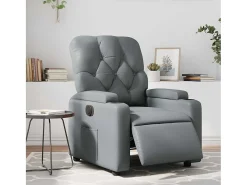 Poltrona| Poltrona Confortável | Poltrona reclinável elétrica couro artificial SHL503033 Cinzento