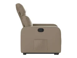 Poltrona| Poltrona Confortável | Poltrona reclinável elevatória couro artificial cor cappuccino SHL463492 Castanho