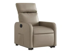 Poltrona| Poltrona Confortável | Poltrona reclinável elevatória couro artificial cor cappuccino SHL463492 Castanho