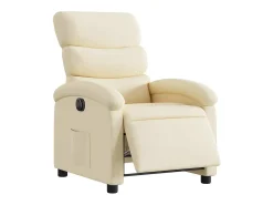 Hot Poltrona Confortável | Poltrona reclinável elétrica tecido cor SHL221157 Creme