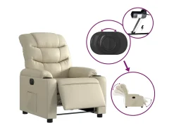 Poltrona Confortável | Poltrona reclinável elétrica couro artificial cor SHL106096^ Poltrona