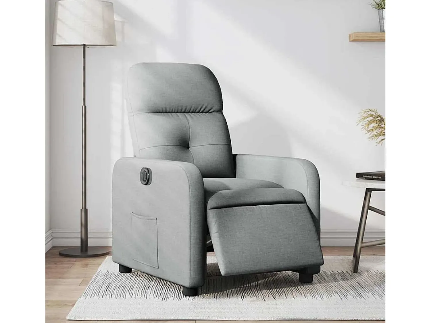 Poltrona| Poltrona Confortável | Poltrona reclinável elétrica tecido -claro SHL617951 Cinzento