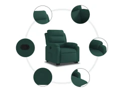 Poltrona| Poltrona Confortável | Poltrona reclinável elevatória veludo verde-escuro SHL271003 Verde pinho