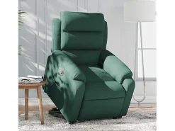 Poltrona| Poltrona Confortável | Poltrona reclinável elevatória veludo verde-escuro SHL271003 Verde pinho