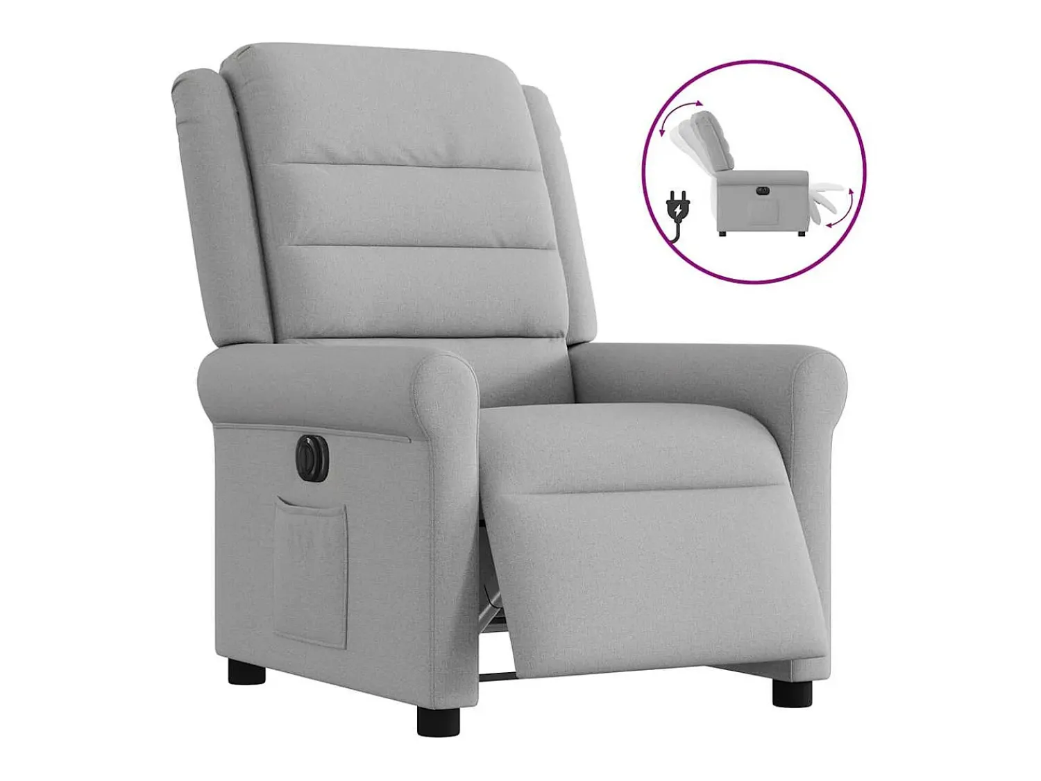 Poltrona| Poltrona Confortável | Poltrona reclinável elétrica tecido -nublado SHL830010 Cinzento