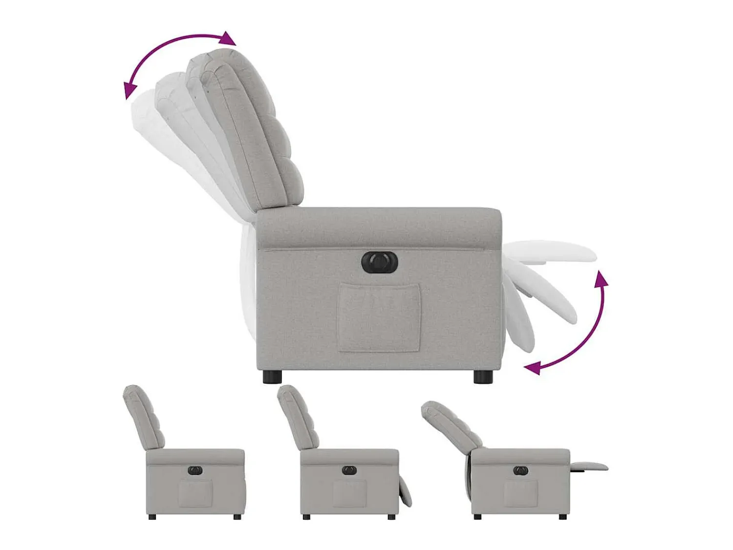 Poltrona| Poltrona Confortável | Poltrona reclinável elétrica tecido -nublado SHL830010 Cinzento
