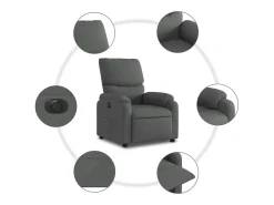Poltrona| Poltrona Confortável | Poltrona reclinável elétrica tecido cinzento-escuro SHL940610 Cinza antracite