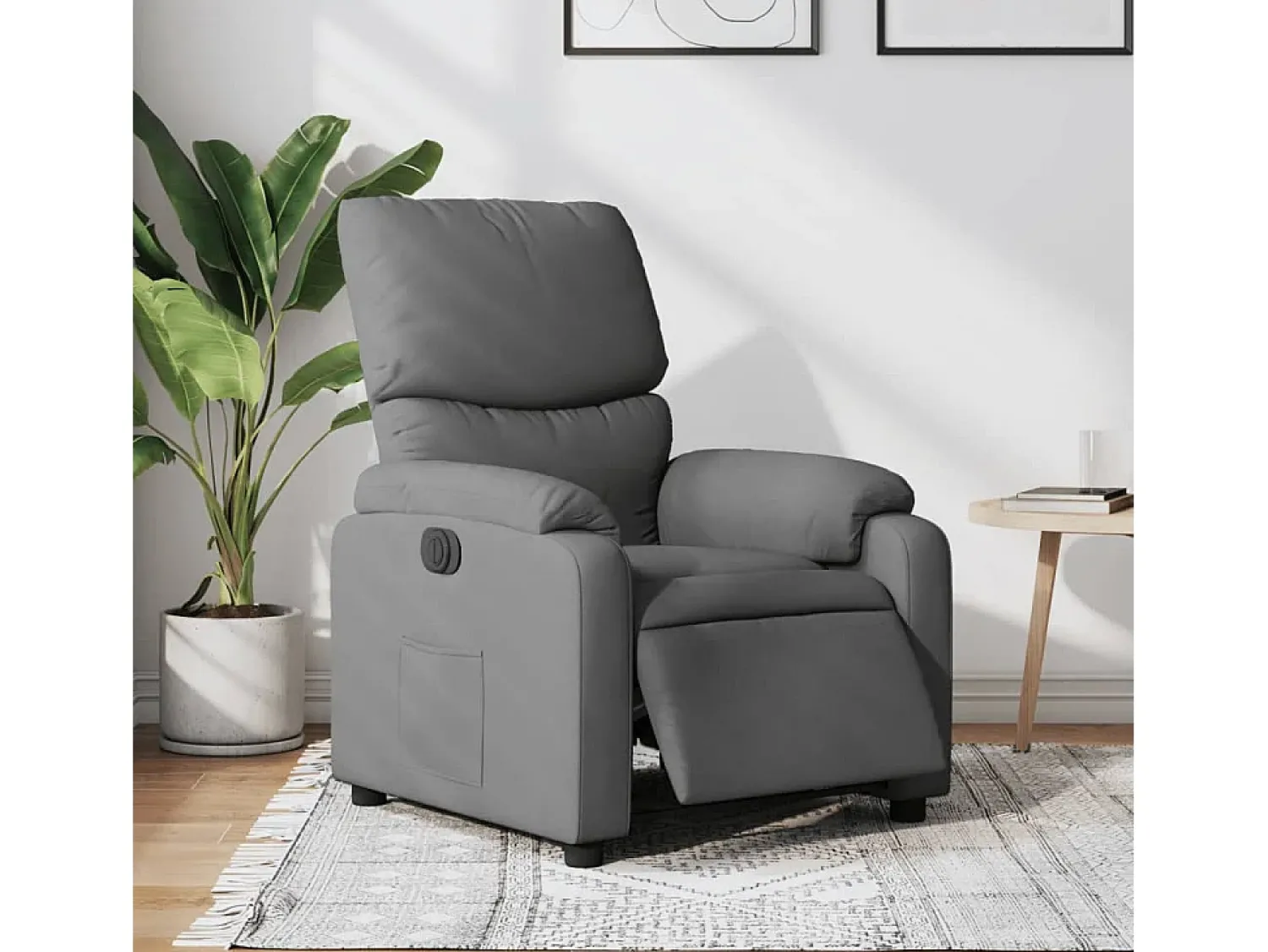 Poltrona| Poltrona Confortável | Poltrona reclinável elétrica tecido cinzento-escuro SHL940610 Cinza antracite