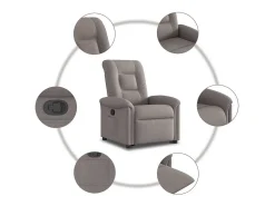 Poltrona Confortável | Poltrona reclinável elevatória tecido cinzento-acastanhado SHL227951^ Poltrona