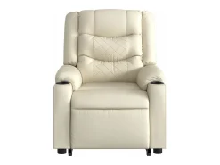 Outlet Poltrona Confortável | Poltrona reclinável elevatória couro artificial cor SHL157316 Creme