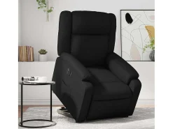 Discount Poltrona Confortável | Poltrona reclinável elevatória elétrica couro artificial SHL534510 Preto