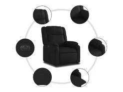 Discount Poltrona Confortável | Poltrona reclinável elevatória elétrica couro artificial SHL534510 Preto
