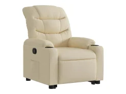 Clearance Poltrona Confortável | Poltrona reclinável elevatória tecido cor SHL479747 Creme