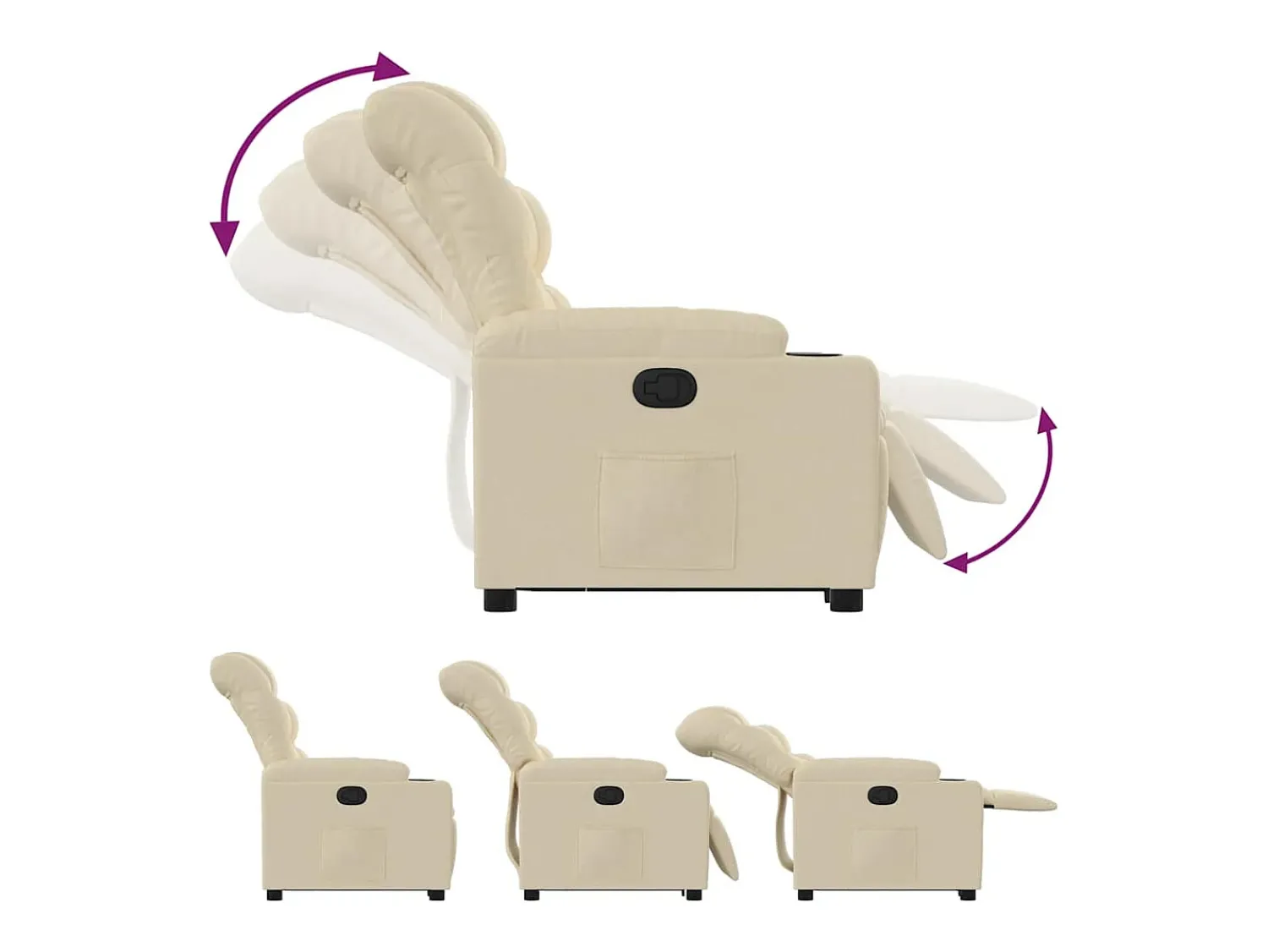 Clearance Poltrona Confortável | Poltrona reclinável elevatória tecido cor SHL479747 Creme