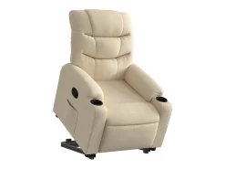 Clearance Poltrona Confortável | Poltrona reclinável elevatória tecido cor SHL479747 Creme