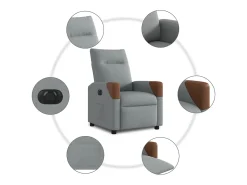 Poltrona* Poltrona Confortável | Poltrona reclinável elétrica tecido -claro SHL228858 Cinzento