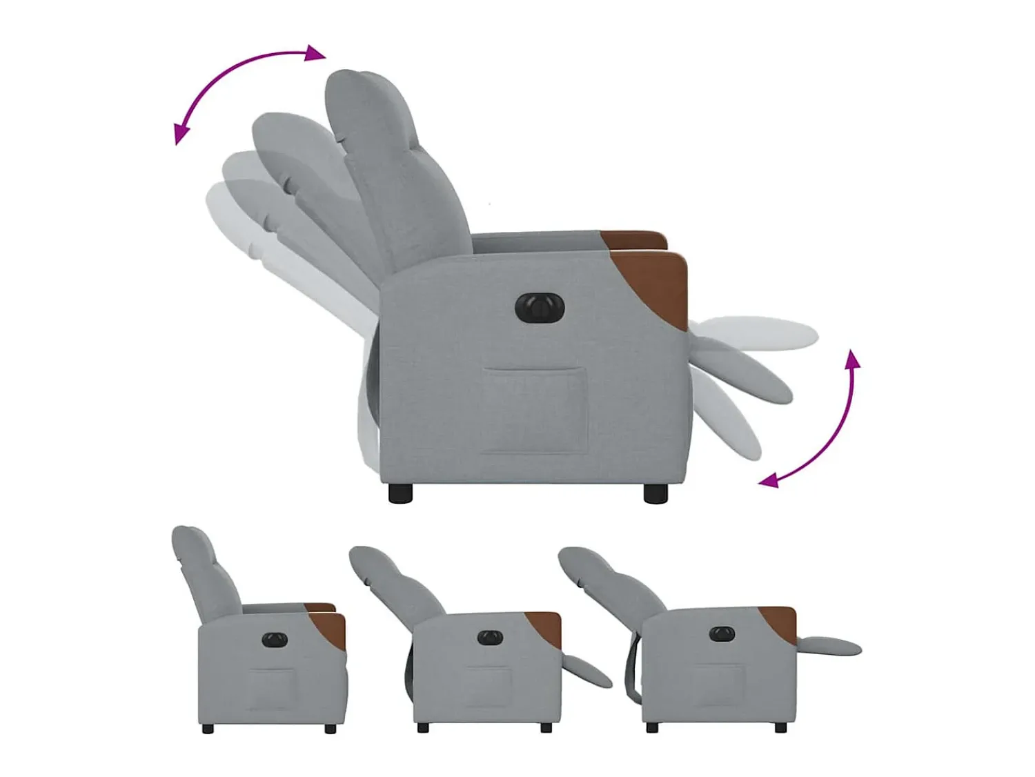 Poltrona* Poltrona Confortável | Poltrona reclinável elétrica tecido -claro SHL228858 Cinzento