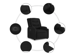 Poltrona* Poltrona Confortável | Poltrona reclinável elevatória elétrica tecido SHL3100 Preto