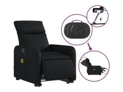 Poltrona| Poltrona Confortável | Poltrona reclinável elevatória elétrica couro artificial SHL980241 Preto