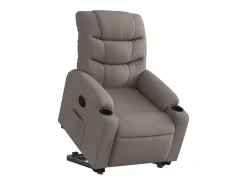 Clearance Poltrona Confortável | Poltrona reclinável elevatória tecido cinzento-acastanhado SHL217387 Taupe