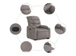 Clearance Poltrona Confortável | Poltrona reclinável elevatória tecido cinzento-acastanhado SHL217387 Taupe