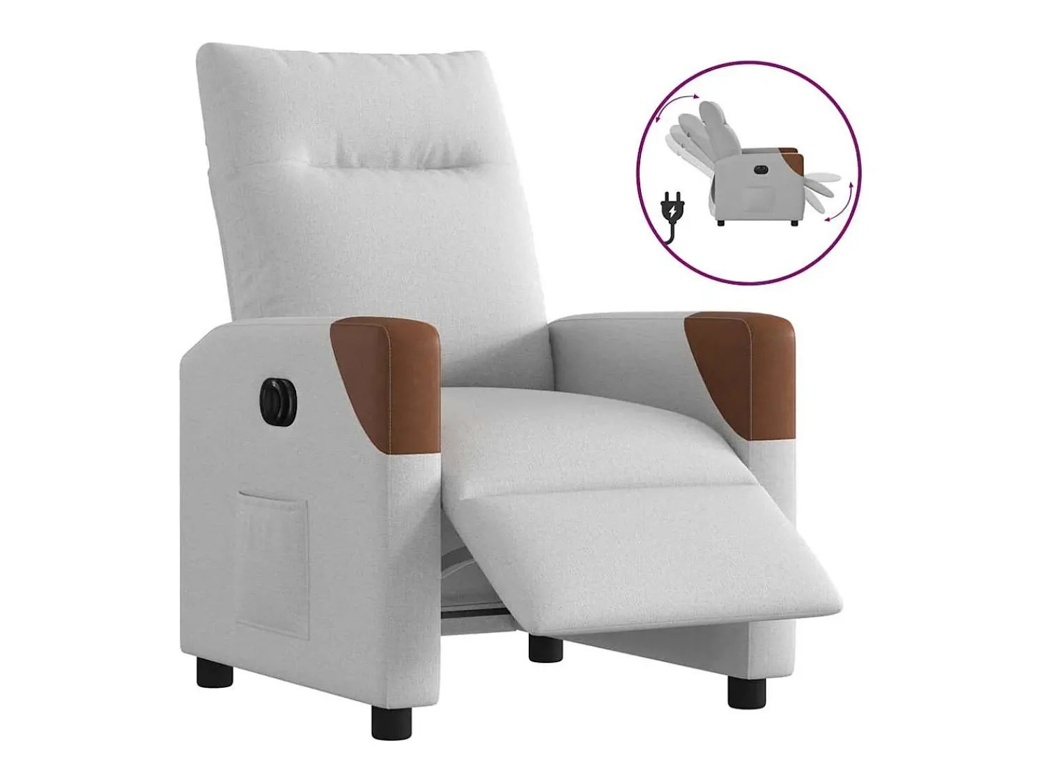 Poltrona Confortável | Poltrona reclinável elétrica tecido -nublado SHL918085^ Poltrona