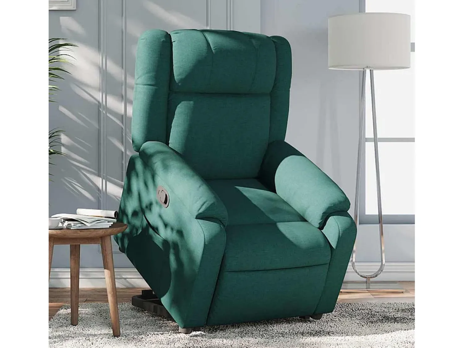 Poltrona* Poltrona Confortável | Poltrona reclinável elevatória tecido verde-escuro SHL825410 Verde pinho
