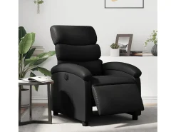 Poltrona| Poltrona Confortável | Poltrona reclinável elétrica couro artificial SHL365212 Preto