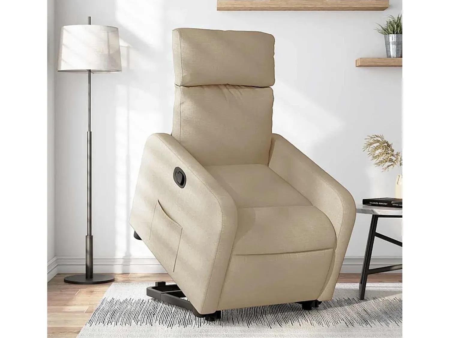 Poltrona* Poltrona Confortável | Poltrona reclinável elevatória tecido cor SHL782331 Creme
